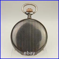 WORKING! HELA Niello Solid Silver Pocket Watch no fusee no duplex no repeater