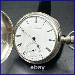 WORKS! Antique E Howard Co Series III 15j Size N Hunter Silver Pocket Watch