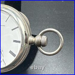 WORKS! Antique E Howard Co Series III 15j Size N Hunter Silver Pocket Watch