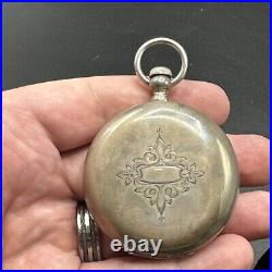 WORKS! Antique E Howard Co Series III 15j Size N Hunter Silver Pocket Watch