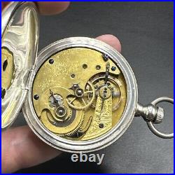 WORKS! Antique E Howard Co Series III 15j Size N Hunter Silver Pocket Watch