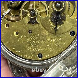 WORKS! Antique E Howard Co Series III 15j Size N Hunter Silver Pocket Watch