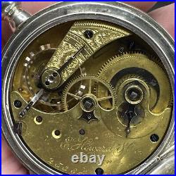 WORKS! Antique E Howard Co Series III 15j Size N Hunter Silver Pocket Watch