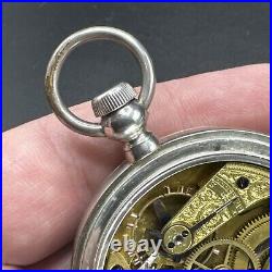 WORKS! Antique E Howard Co Series III 15j Size N Hunter Silver Pocket Watch