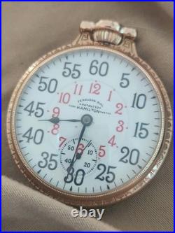 WOW Hamilton 992 Pocket Watch MINTY BOC DISPLAY CASE 21 FURGISON DIAL Very Nice