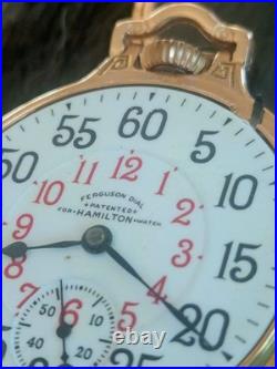 WOW Hamilton 992 Pocket Watch MINTY BOC DISPLAY CASE 21 FURGISON DIAL Very Nice