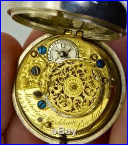 WOW! Ottoman Markwick Markham triple silver case Verge Fusee watch. For repair