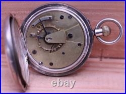 WRIGHT & CRAIGHEAD #8564 ENGLISH LEVER MEN'S POCKET WATCH SILVER CASE 49.8mm(HQ)