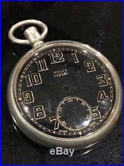 WW2 Military ROLEX Pocket Watch Case And Dial ONLY. FOR PARTS
