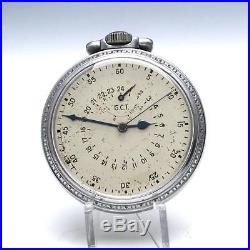 WWII Longines GCT 24 Hour US Army Air Corps Navigation Pocket Watch with A-9 Case