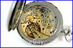 WWII Omega Chronograph Pocket Watch in Staybrite Steel Case 1938-39