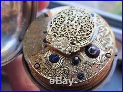 W Blew London 1803 Verge fusee silver pair cased pocket watch