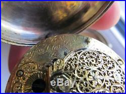 W Blew London 1803 Verge fusee silver pair cased pocket watch