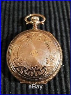 Waltham 0 size. (1908) Great fancy dial 7 jewels Great gold filled case restored