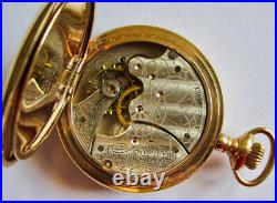 Waltham 14K Gold Antique American Full Hunter Case Pocket Watch ca. 1903