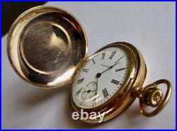 Waltham 14K Gold Antique American Full Hunter Case Pocket Watch ca. 1903