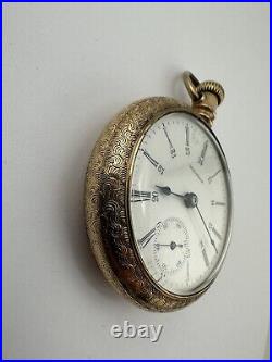 Waltham 15 Jewel Pocket Watch Model 1883 Grade Sterling Size 18s GF Case Working