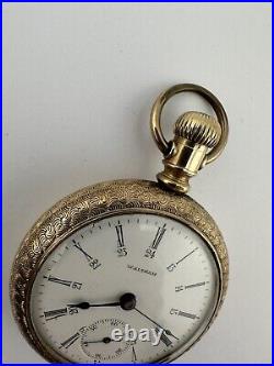 Waltham 15 Jewel Pocket Watch Model 1883 Grade Sterling Size 18s GF Case Working
