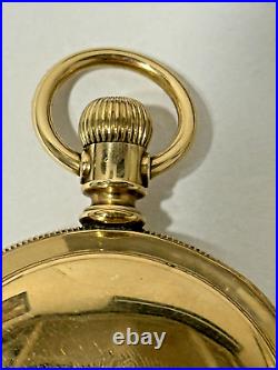 Waltham 16s Riverside Pocket Watch 14k Gf Fahys Monarch Coin Edge Case Runs