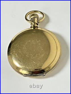 Waltham 16s Riverside Pocket Watch 14k Gf Fahys Monarch Coin Edge Case Runs