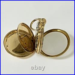 Waltham 16s Riverside Pocket Watch 14k Gf Fahys Monarch Coin Edge Case Runs