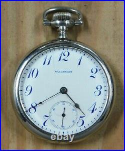 Waltham 16s pocket watch runs great + display case 1908 lot d262
