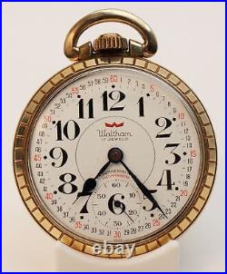 Waltham 17j Unitas Swiss 6431 Star 10K Rolled Gold Plate Case Pocket Watch