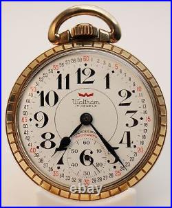 Waltham 17j Unitas Swiss 6431 Star 10K Rolled Gold Plate Case Pocket Watch