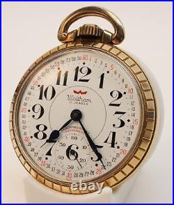 Waltham 17j Unitas Swiss 6431 Star 10K Rolled Gold Plate Case Pocket Watch