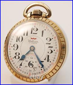 Waltham 17j Unitas Swiss 6431 Star 10K Rolled Gold Plate Case Pocket Watch