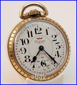 Waltham 17j Unitas Swiss 6431 Star 10K Rolled Gold Plate Case Pocket Watch