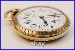 Waltham 17j Unitas Swiss 6431 Star 10K Rolled Gold Plate Case Pocket Watch