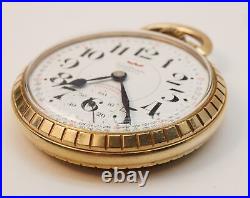 Waltham 17j Unitas Swiss 6431 Star 10K Rolled Gold Plate Case Pocket Watch