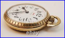 Waltham 17j Unitas Swiss 6431 Star 10K Rolled Gold Plate Case Pocket Watch