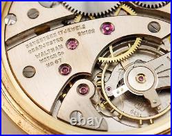 Waltham 17j Unitas Swiss 6431 Star 10K Rolled Gold Plate Case Pocket Watch