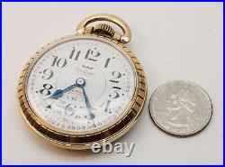Waltham 17j Unitas Swiss 6431 Star 10K Rolled Gold Plate Case Pocket Watch