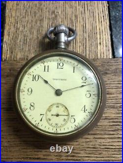 Waltham 1800s pocket watch 15 jewel + display case + serviced 1904 e30