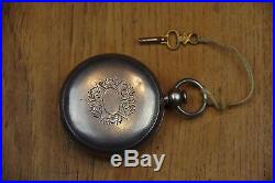 Waltham 1857 Wm. Ellery Pocket Watch Coin Silver Case Key Wind 1864 Civil War