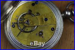 Waltham 1857 Wm. Ellery Pocket Watch Coin Silver Case Key Wind 1864 Civil War