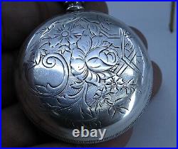 Waltham 1894 Bond St. Gr 1984 Fancy Flower Rose Case POCKET WATCH 14s 7j Runs
