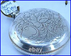 Waltham 1894 Bond St. Gr 1984 Fancy Flower Rose Case POCKET WATCH 14s 7j Runs