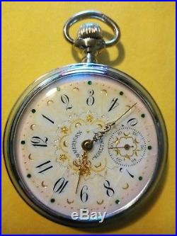 Waltham (1896)18 size 15 jewels very fancy dial grade No. 87 glass back case