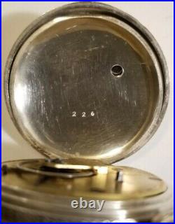 Waltham 18S (1868) Home Watch Co. 7J. Key wind pocket watch Coin silver case