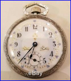 Waltham 18S. 7 Jewels fancy dial (1889) model 1883 grade 1, spaptan case
