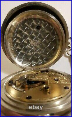 Waltham 18S P. S. BARTLETT 11 jewels adjusted model 1857 key wind silveroid case