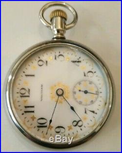 Waltham 18S P. S. Bartlett fancy dial 17 jewels adjusted (1900) oresilver case