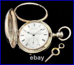 Waltham 18s 15J Appleton Tracy Key Wind Key Set Coin Silver Hunter Cased Ex Fine