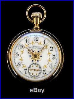 Waltham 18s 17Jewel Fancy Dial Pocket watch with Fancy Case Extra Fine Condition