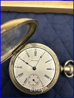 Waltham 18s 17j 1883 Pocket Watch Keystone Silveroid Case WithDisplay Box Serviced