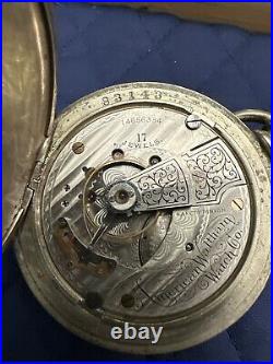 Waltham 18s 17j 1883 Pocket Watch Keystone Silveroid Case WithDisplay Box Serviced